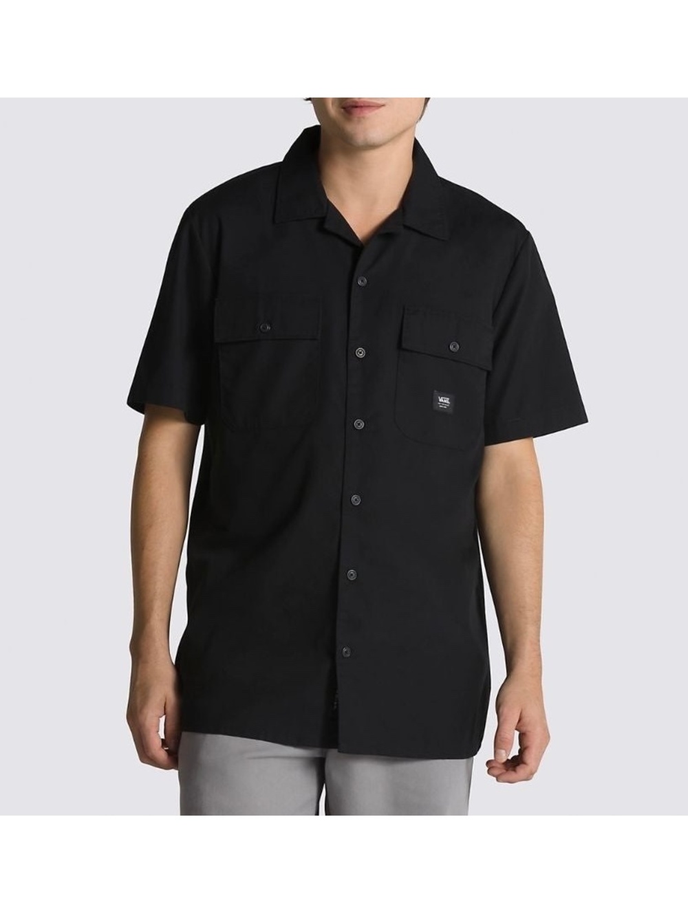 Vans Smith Workwear Short-Sleeve Button-Down Black Shirt Size M Brand New